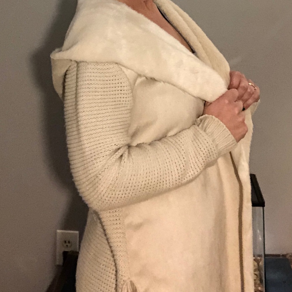 Cotton Emporium Faux Fur Sweater Jacket